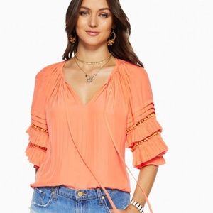 NWT Ramy Brook “Randi” blouse in a beautiful Mimosa color